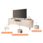 Rack Bancada Elara com Painel Suspenso Armony Off White/Champanhe para TV até 80” – HB Móveis
