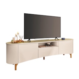 Rack Bancada Elara Off White/Champanhe para TV até 80” – HB Móveis