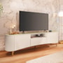 Rack Bancada Elara Off White/Champanhe para TV até 80” – HB Móveis