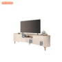 Rack Bancada Elara Off White/Champanhe para TV até 80” – HB Móveis