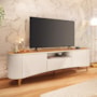 Rack Bancada Elara Off White/Cinamomo para TV até 80” – HB Móveis