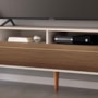Rack Bancada Época 2.2 Off White/Castanho para TV até 85” - HB Móveis