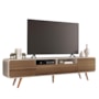 Rack Bancada Época 2.2 Off White/Castanho para TV até 85” - HB Móveis