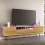 Rack Bancada Época 2.2 Off White/Cinamomo para TV até 85” - HB Móveis 