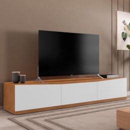 Rack Bancada Eros 180cm Cedro/Branco para TV até 60” - Casa D