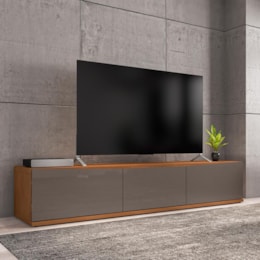 Rack Bancada Eros 180cm Cinza Pérola/Noce para TV até 60” - Casa D