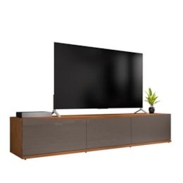Rack Bancada Eros 180cm Cinza Pérola/Noce para TV até 60” - Casa D