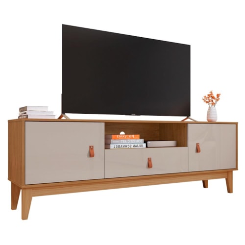 Rack Bancada Esmeralda Plus 160cm Cedro/Off White para TV até 60” - Casa D