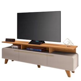 Rack Bancada Essenza 2.0 Off White/Cinamomo para TV até 70” - HB Móveis Rack Bancada Essenza 2.0 Off White/Cinamomo para TV até 70” - HB Móveis