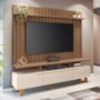 Rack Bancada Essenza com Painel Link 2.0 Off White/Castanho para TV até 70” - HB Móveis