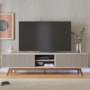 Rack Bancada Fortaleza Off White Matte para TV até 75” - Colibri