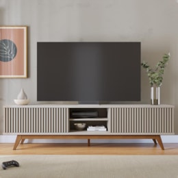 Rack Bancada Fortaleza para TV até 75” - Colibri Off White Matte