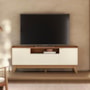 Rack Bancada Franca Off White/Canela para TV até 65” - Mobler