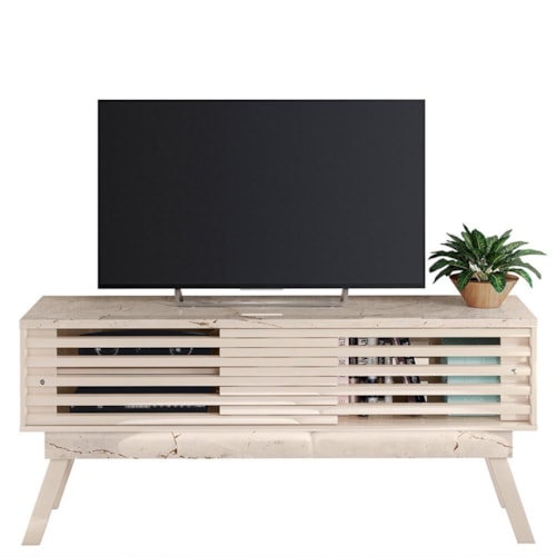 Rack Bancada Frizz 1.5 Calacata/Off White para TV até 65” - Madetec