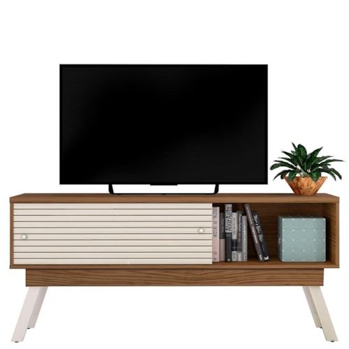 Rack Bancada Frizz 1.5 Naturale/Off White para TV até 65” - Madetec