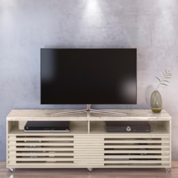 Rack Bancada Frizz 1.8 Calacata/Off White com Rodízios para TV até 65” - Madetec Rack Bancada Frizz 1.8 Calacata/Off White com Rodízios para TV até 65” - Madetec