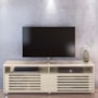 Rack Bancada Frizz 1.8 Calacata/Off White com Rodízios para TV até 65” - Madetec