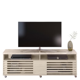 Rack Bancada Frizz 1.8 Calacata/Off White com Rodízios para TV até 65” - Madetec Rack Bancada Frizz 1.8 Calacata/Off White com Rodízios para TV até 65” - Madetec