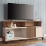 Rack Bancada Graci 1.3 Castanho/Off White para TV até 50” - HB Móveis