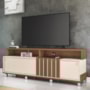 Rack Bancada Graci 1.8 Castanho/Off White para TV até 70” - HB Móveis