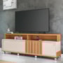 Rack Bancada Graci 1.8 Cinamomo/Off White para TV até 70” - HB Móveis