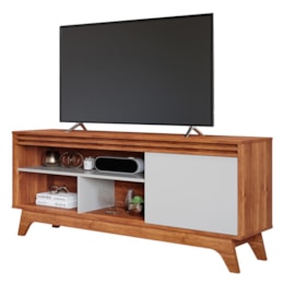 Rack Bancada Grécia 180cm Cinamomo/Off White para TV até 55” - Permóbili Rack Bancada Grécia 180cm Cinamomo/Off White para TV até 55” - Permóbili
