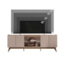 Rack Bancada Guarujá Grigio Fosco/Canela para TV até 65” - Mobler