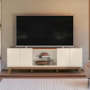 Rack Bancada Guarujá Off White/Canela para TV até 65” - Mobler