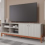 Rack Bancada Holanda 185cm Off White/Cinamomo para TV até 60” - Permóbili