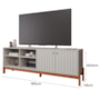 Rack Bancada Holanda 185cm Off White/Cinamomo para TV até 60” - Permóbili