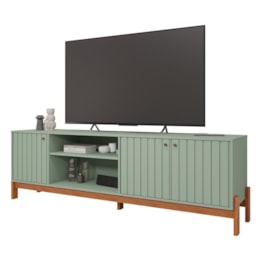 Rack Bancada Holanda 205cm Sálvia/Cinamomo para TV até 70” - Permóbili Rack Bancada Holanda 205cm Sálvia/Cinamomo para TV até 70” - Permóbili