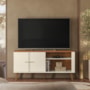 Rack Bancada Ilhéus Off White/Canela para TV até 55” - Mobler
