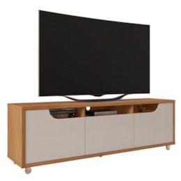 Rack Bancada Jersey Cedro/Off White para TV até 60” - Casa D Rack Bancada Jersey Cedro/Off White para TV até 60” - Casa D