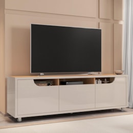 Rack Bancada Jersey Off White/Noce para TV até 60” - Casa D