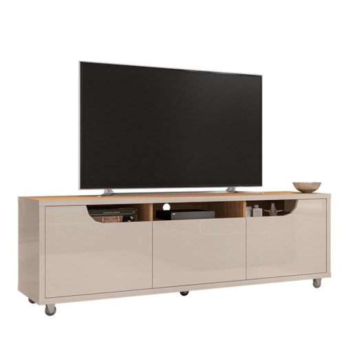 Rack Bancada Jersey Off White/Noce para TV até 60” - Casa D
