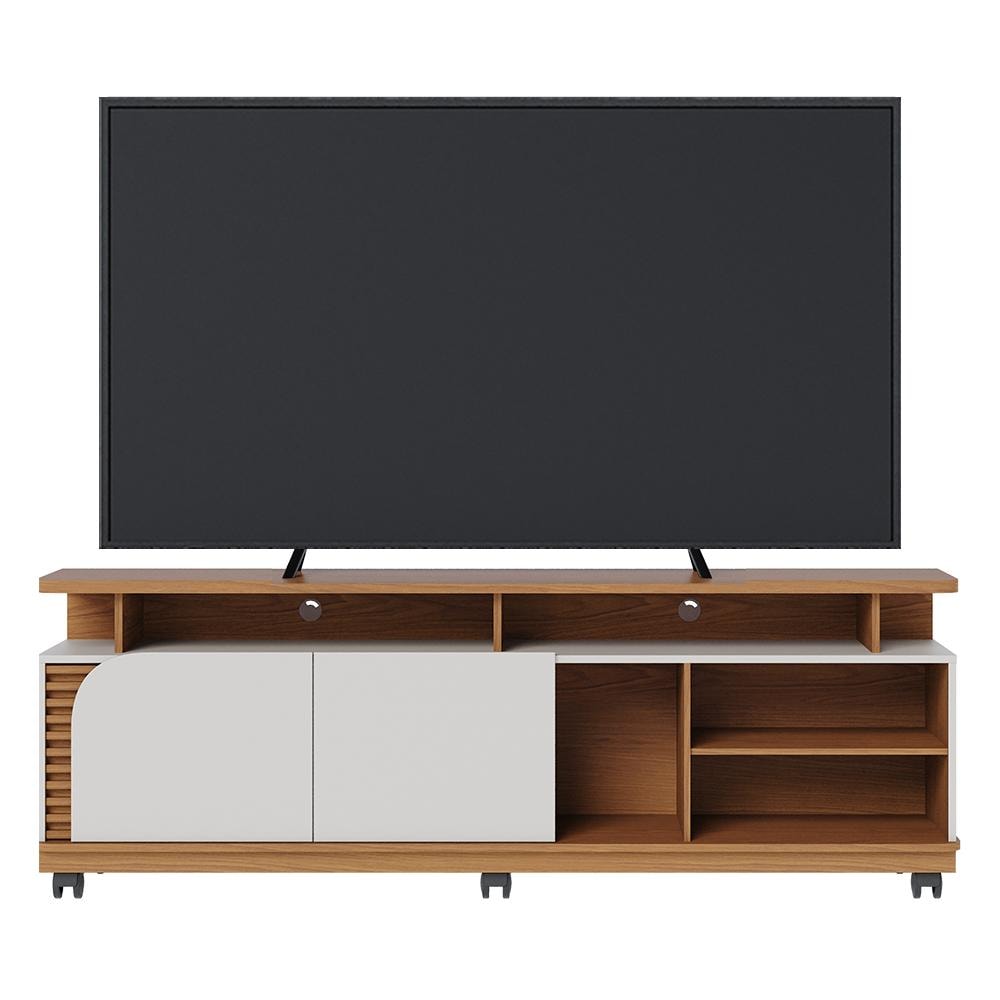 Rack Bancada Jurerê 1.8 Freijó/Off White Matte para TV até 75