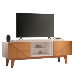 Rack Bancada Lift 1.6 Off White/Cinamomo para TV até 60" - HB Móveis Rack Bancada Lift 1.6 Off White/Cinamomo para TV até 60" - HB Móveis