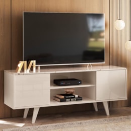 Rack Bancada Lisboa Calacata/Off White para TV até 55” - Madetec Rack Bancada Lisboa Calacata/Off White para TV até 55” - Madetec