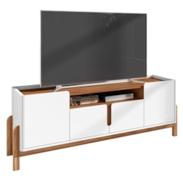 Rack Bancada Lizz 190cm Branco/Cedro para TV até 60” - Casa D Rack Bancada Lizz 190cm Branco/Cedro para TV até 60” - Casa D