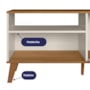 Rack Bancada Madri 115cm Off White/Nature para TV até 50” - Peternella Móveis