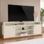 Rack Bancada Montana 188cm Pérola Metalizado/Cinamomo Mel para TV até 75” - Mobler