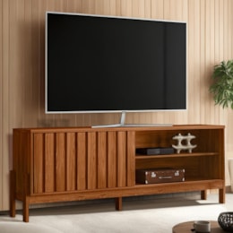 Rack Bancada New Aurora 188cm Cinamomo Mel para TV até 75” - Mobler