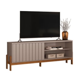 Rack Bancada New Aurora 188cm Grigio Fosco/Canela para TV até 75” - Mobler