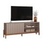 Rack Bancada New Aurora 188cm Grigio Fosco/Canela para TV até 75” - Mobler