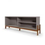 Rack Bancada New Aurora 188cm Grigio Fosco/Canela para TV até 75” - Mobler