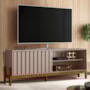 Rack Bancada New Aurora 188cm Grigio Fosco/Cinamomo Mel para TV até 75” - Mobler