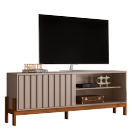 Rack Bancada New Aurora 188cm Grigio Fosco/Cinamomo Mel para TV até 75” - Mobler
