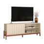 Rack Bancada New Aurora 188cm Pérola Metalizado/Canela para TV até 75” - Mobler