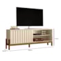 Rack Bancada New Aurora 188cm Pérola Metalizado/Cinamomo Mel para TV até 75” - Mobler