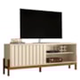Rack Bancada New Aurora 188cm Pérola Metalizado/Cinamomo Mel para TV até 75” - Mobler